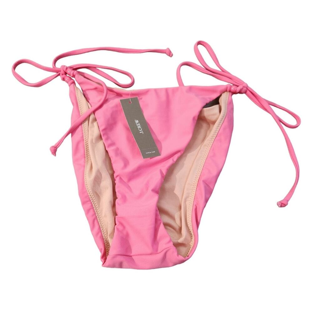 J. Crew Pink Cheeky String Bikini Bottom With Beads New With Tags Womens Size M